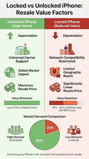 locked vs unlocked phones resale value factors